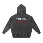 F*CK YOU SIT BACK & WATCH | Snow Wash Fleece Oversize Hoodie thumbnail 2