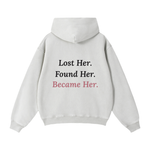 LOST & FOUND 'HER' ZIP UP HOODIE | Zip-Through Boxy Fleece Hoodie thumbnail 6